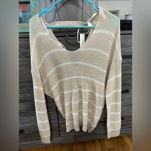 NWT striped Francesca’s back knit sweater